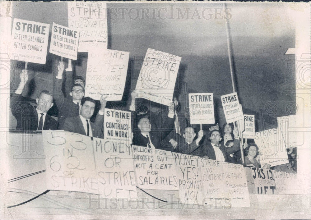 1962 New York City Teachers Strike Press Photo - Historic Images