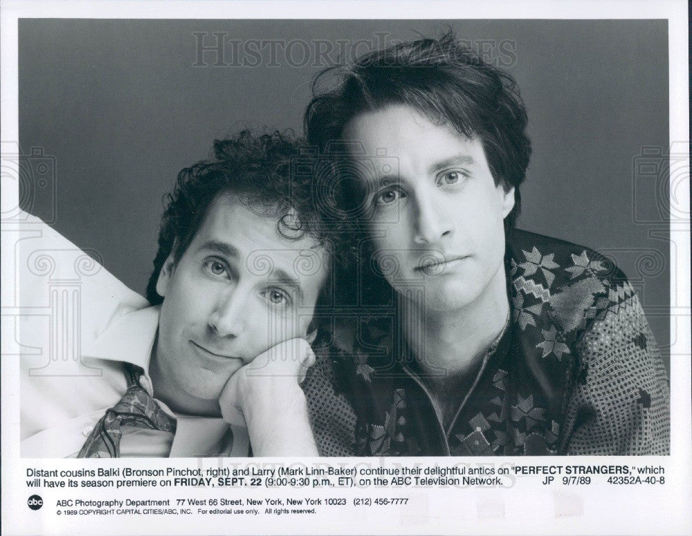 1989 Actors Mark Linn-Baker/Bronson Pinchot Press Photo - Historic Images