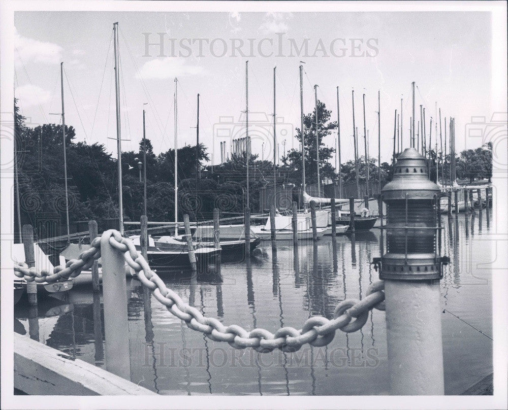 1964 Detroit MI Yacht Club Boat Lagoon Press Photo - Historic Images