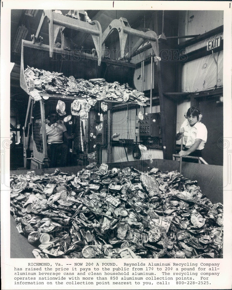 1979 Richmond VA Reynolds Aluminum Recycling Co Photo - Historic Images