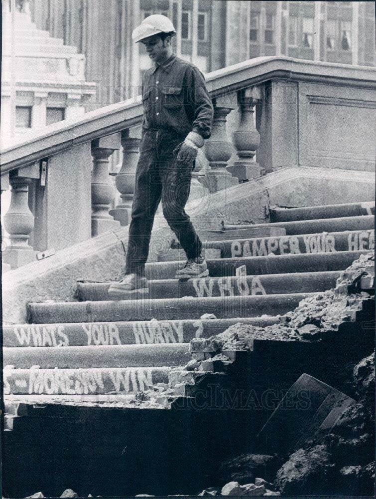 1971 Chicago Michigan Ave Construction Press Photo - Historic Images