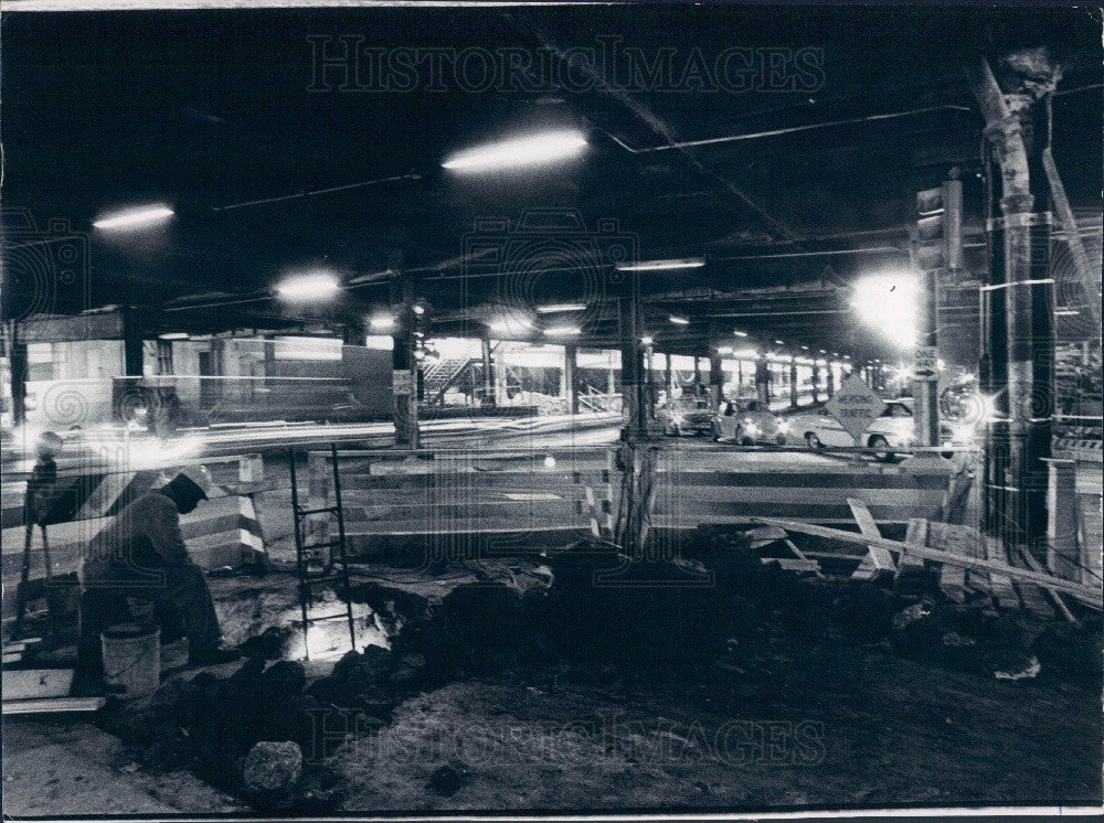 1971 Chicago Michigan Ave Construction Press Photo - Historic Images