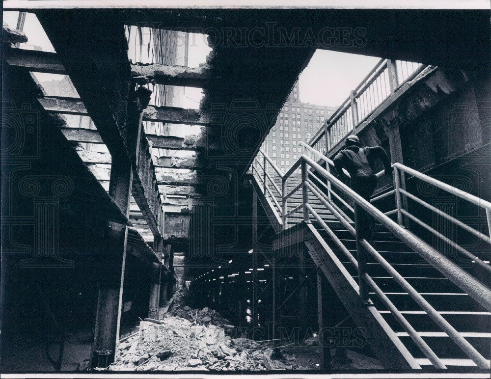 1971 Chicago Michigan Ave Construction Press Photo - Historic Images