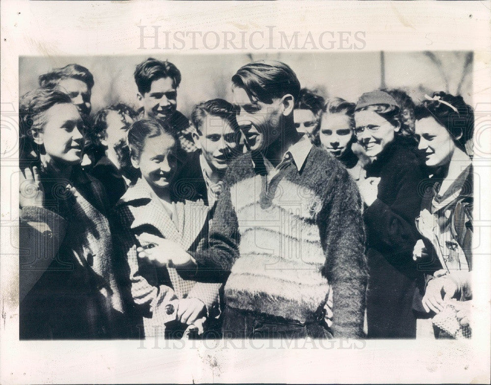 1937 Rockford IL Harlem HS Strike Leader Press Photo - Historic Images