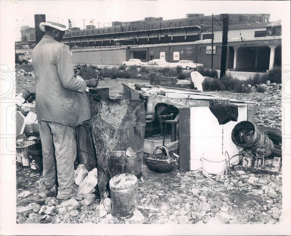 1961 Chicago Industrial District Squatter Press Photo - Historic Images