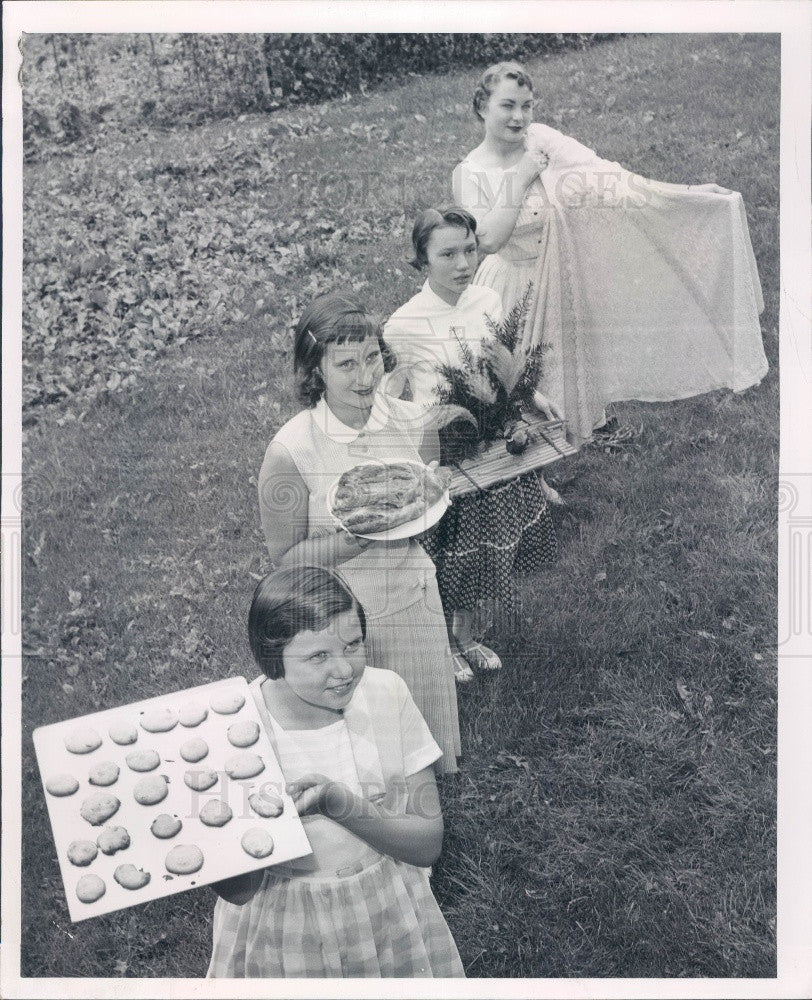 1958 Big Rock IL 4-H Girls Kane County Fair Press Photo - Historic Images