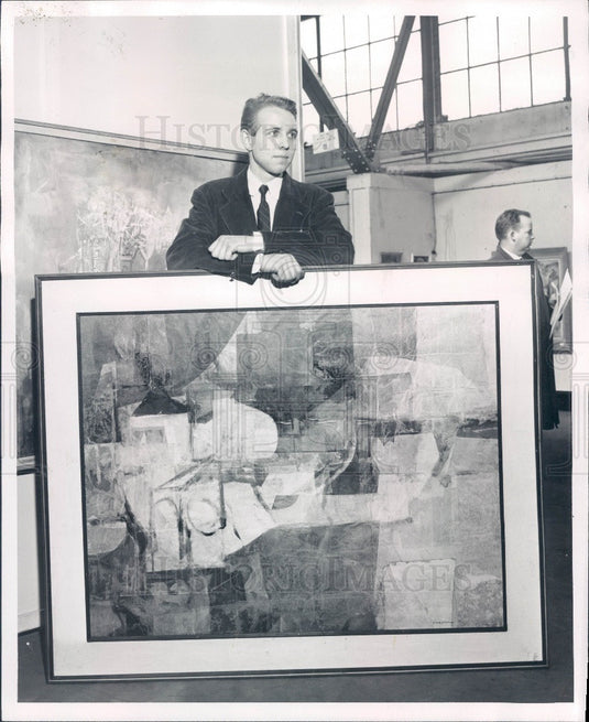 1957 Evanston IL Art Show Robert Anderson Press Photo - Historic Images