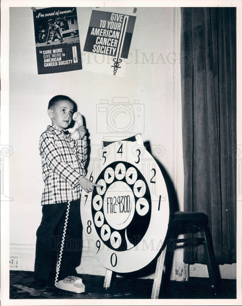 1963 IL American Cancer Soc Danny Ondracek Press Photo - Historic Images