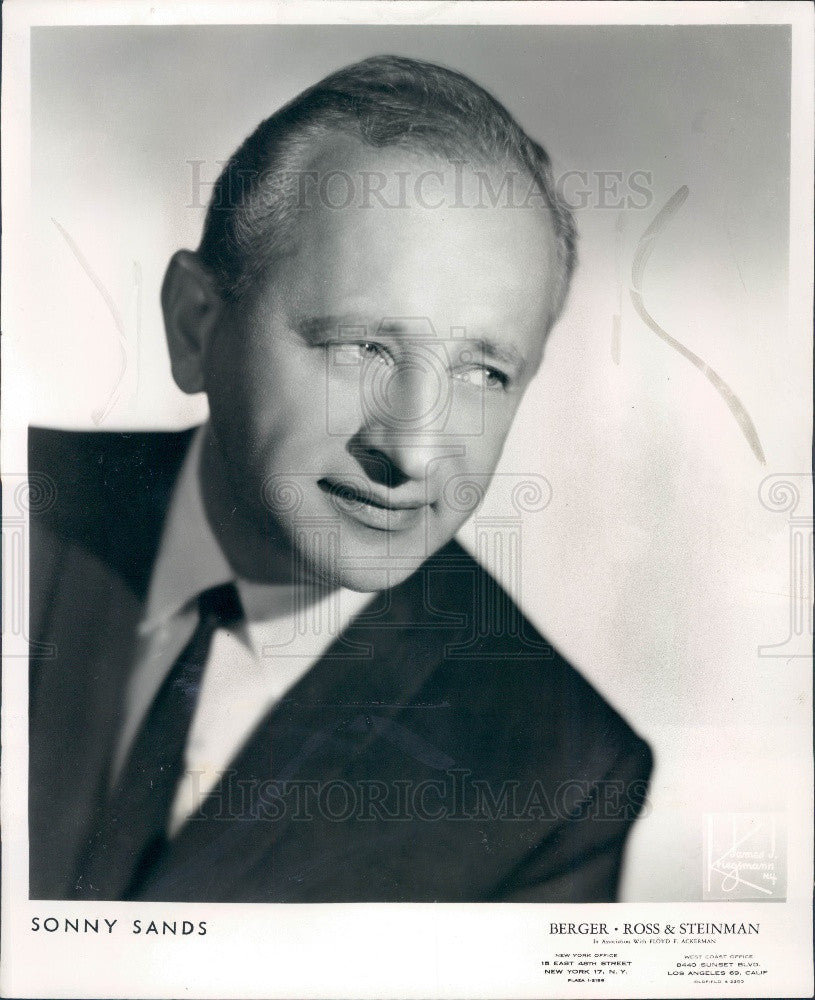 1966 Singer Sonny Sands Press Photo - Historic Images