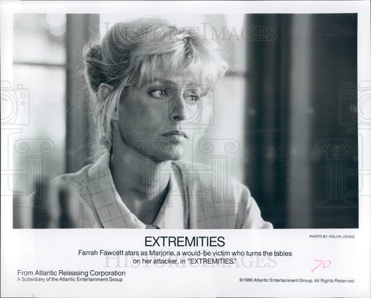 1986 Actress Farrah Fawcett Press Photo - Historic Images