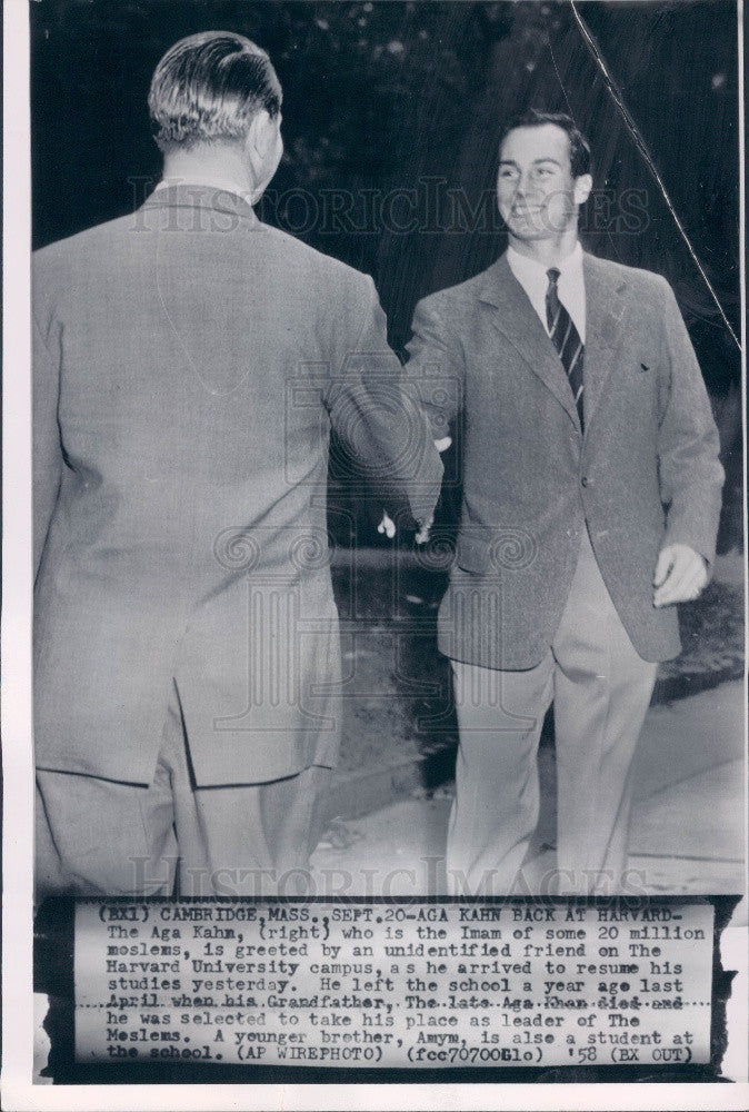 1958 The Aga Khan IV Ismaili Moslems Leader Press Photo - Historic Images