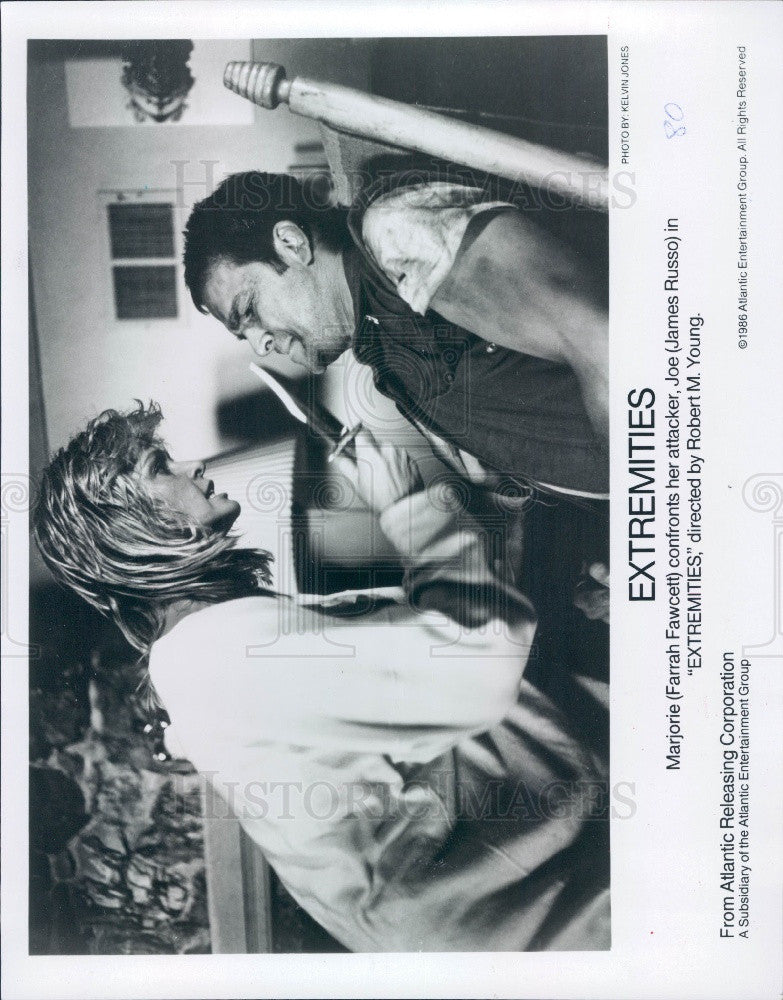 1986 Actors Farrah Fawcett &amp; James Russo Press Photo - Historic Images