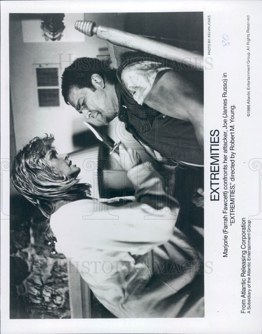 1986 Actors Farrah Fawcett & James Russo Press Photo - Historic Images