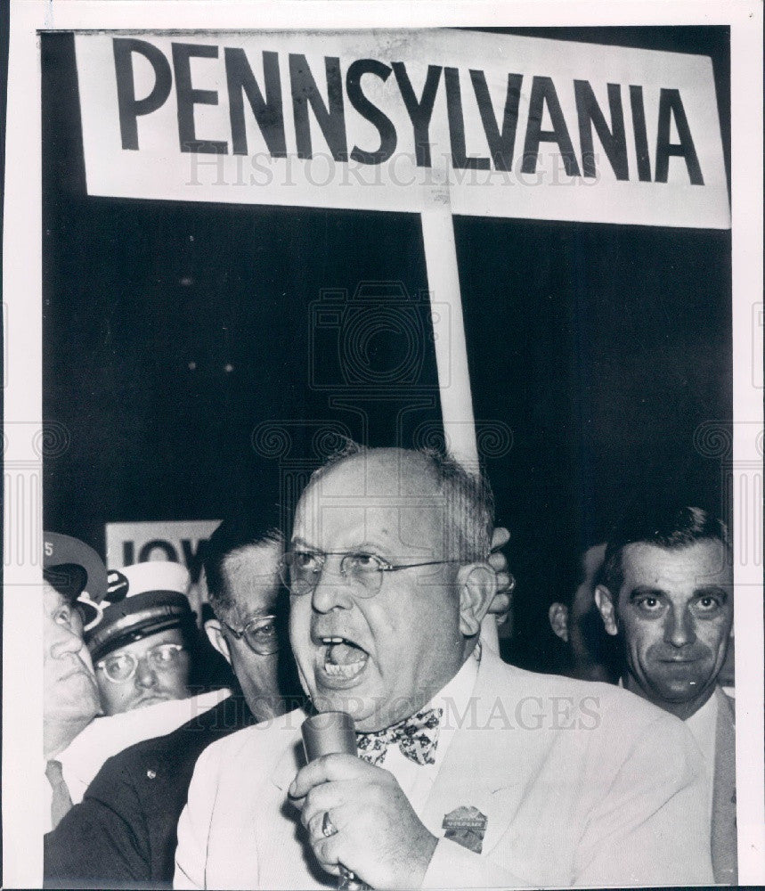 1952 Pennsylvania Governor John Fine Press Photo - Historic Images