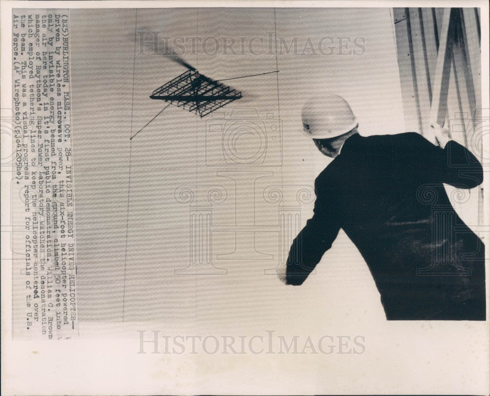 Undated Raytheon Microwave Power Helicopter Press Photo - Historic Images