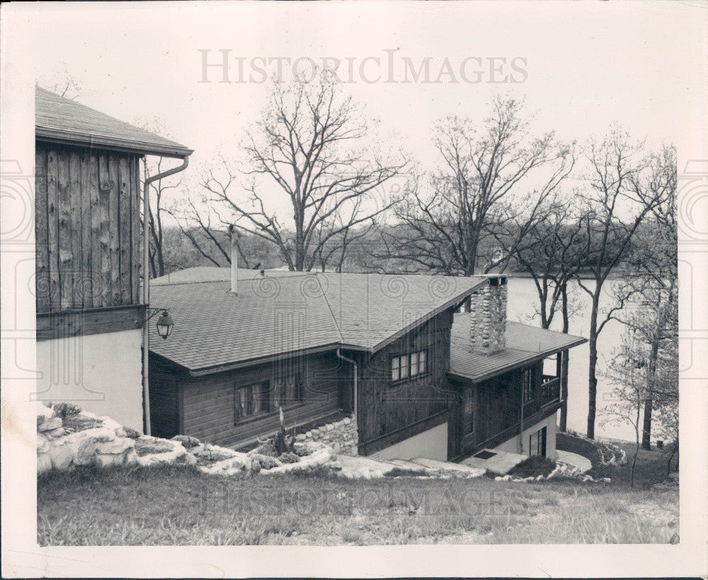 1953 Chicago IL Lake in the Hills Log Home Press Photo - Historic Images