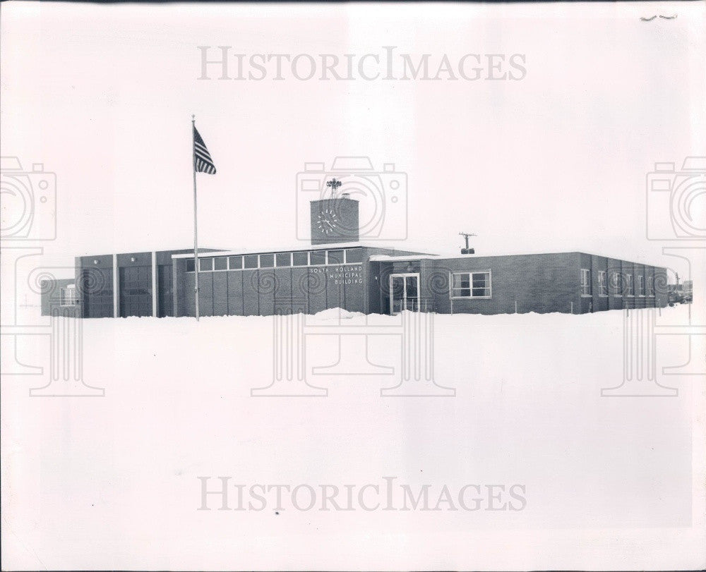 1960 S Holland IL Municipal Building Press Photo - Historic Images