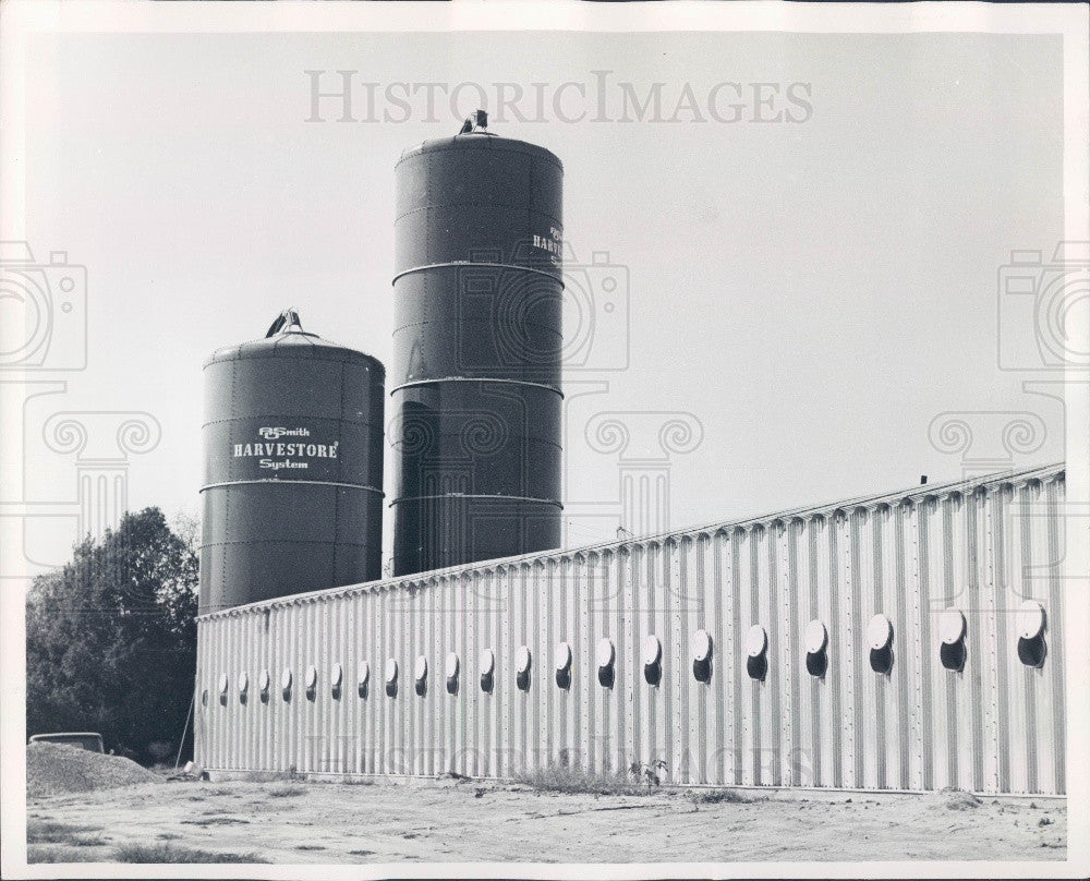 1963 Carbondale S IL Univ Swine Feed Tanks Press Photo - Historic Images