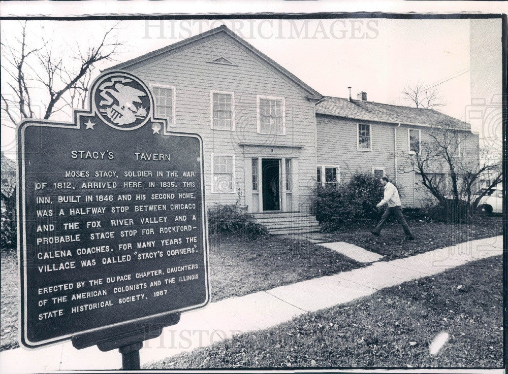 1974 Glenn Ellyn IL Landmark Stacy&#39;s Tavern Press Photo - Historic Images