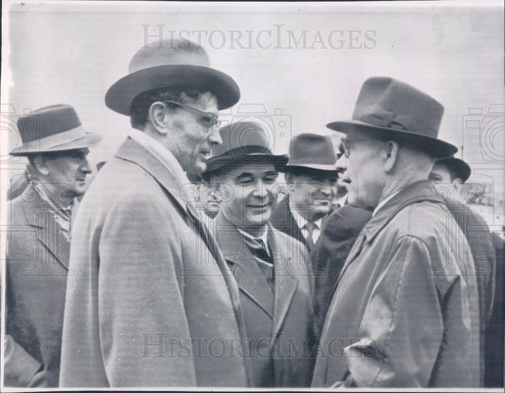 1961 Poland Chief Gomulka &amp; Soviet Suslov Press Photo - Historic Images