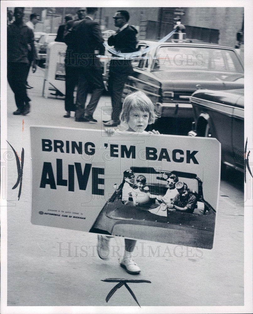 1965 Detroit Elise Poirier Traffic Safety Press Photo - Historic Images