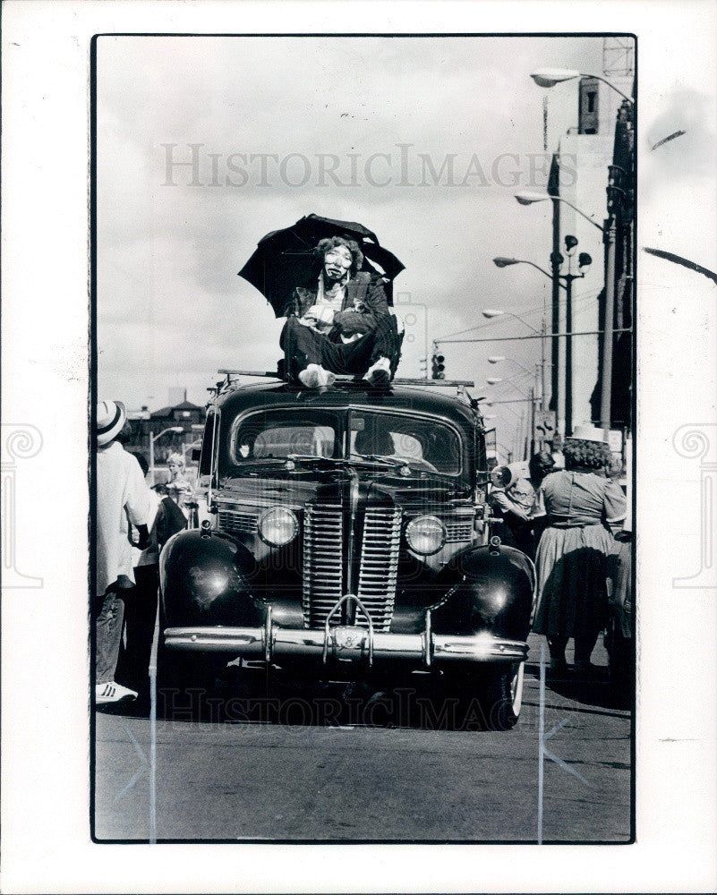 1984 Detroit Michigan Clown Mr. Bones Press Photo - Historic Images