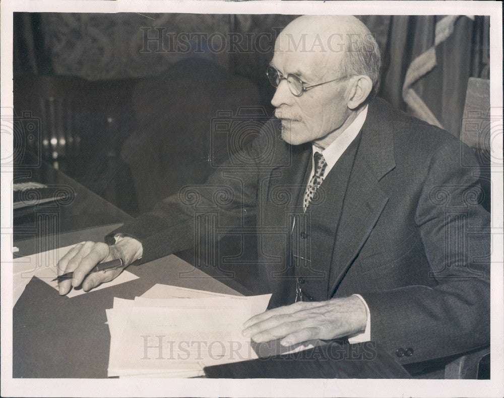 1939 Michigan Governor Luren Dickinson Press Photo - Historic Images