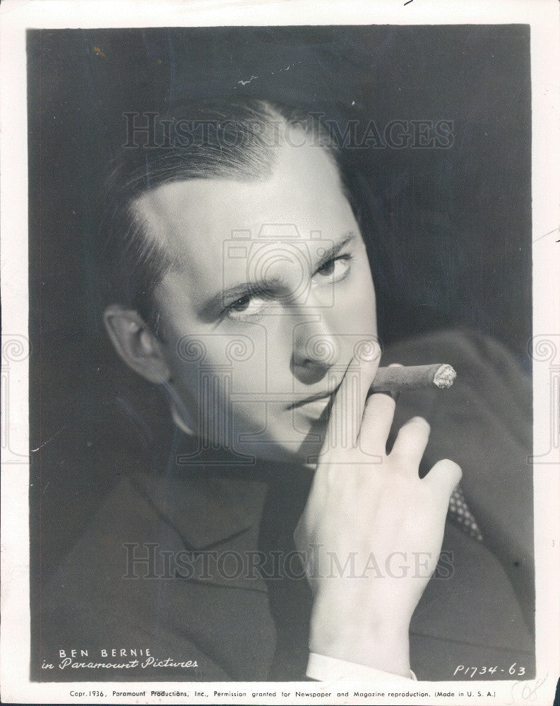 1936 Jazz Orchestra Leader Ben Bernie Press Photo - Historic Images