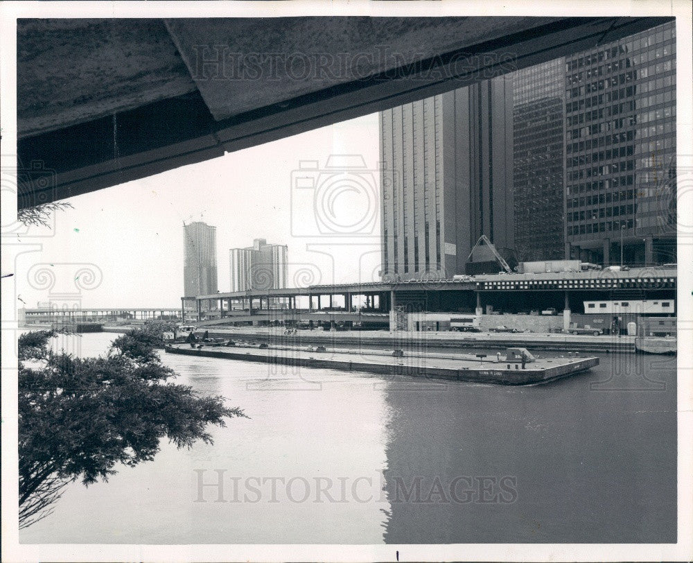 1974 Chicago IL Wacker Dr Extension Work Press Photo - Historic Images