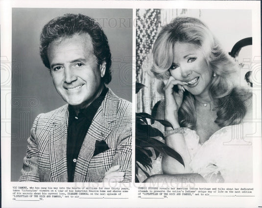 1985 Singers Vic Damone & Connie Stevens Press Photo - Historic Images