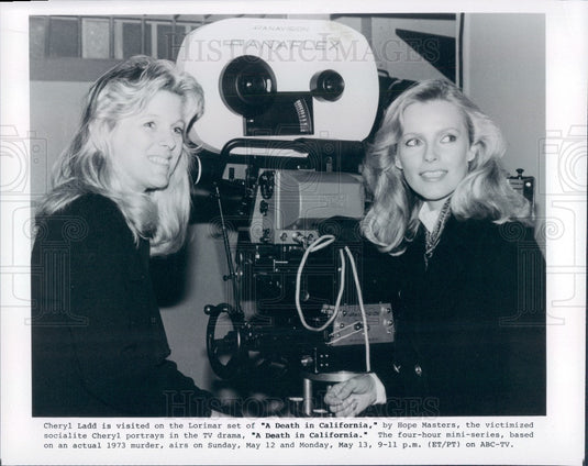 1985 Actress Cheryl Ladd & Hope Masters Press Photo - Historic Images