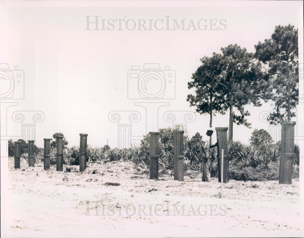 1953 St Petersburg FL Sewer Pipes Press Photo - Historic Images