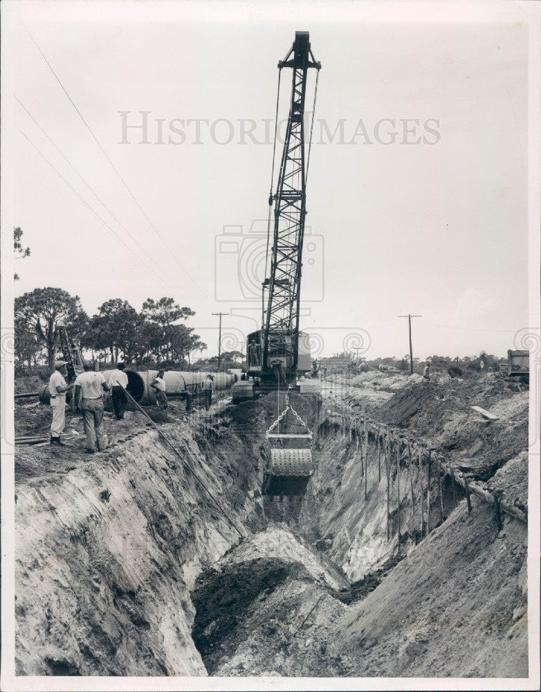 1955 St Petersburg FL Sewer 62nd/City Dump Press Photo - Historic Images