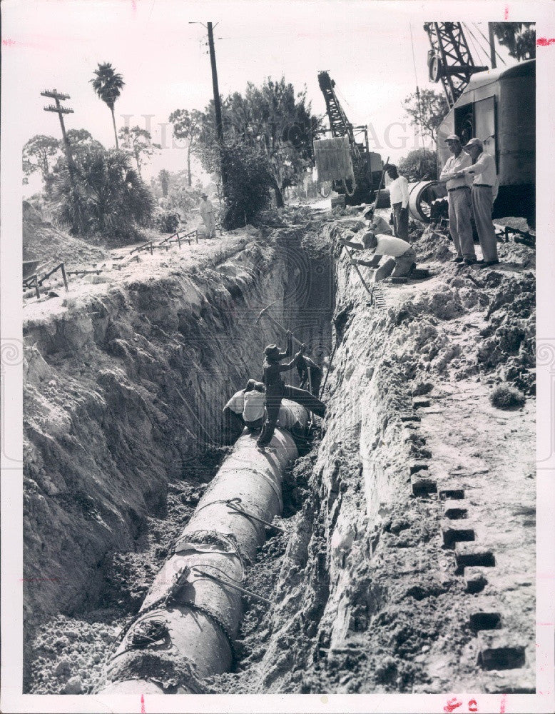 1959 St Petersburg FL Sewer 5th & 6th Press Photo - Historic Images