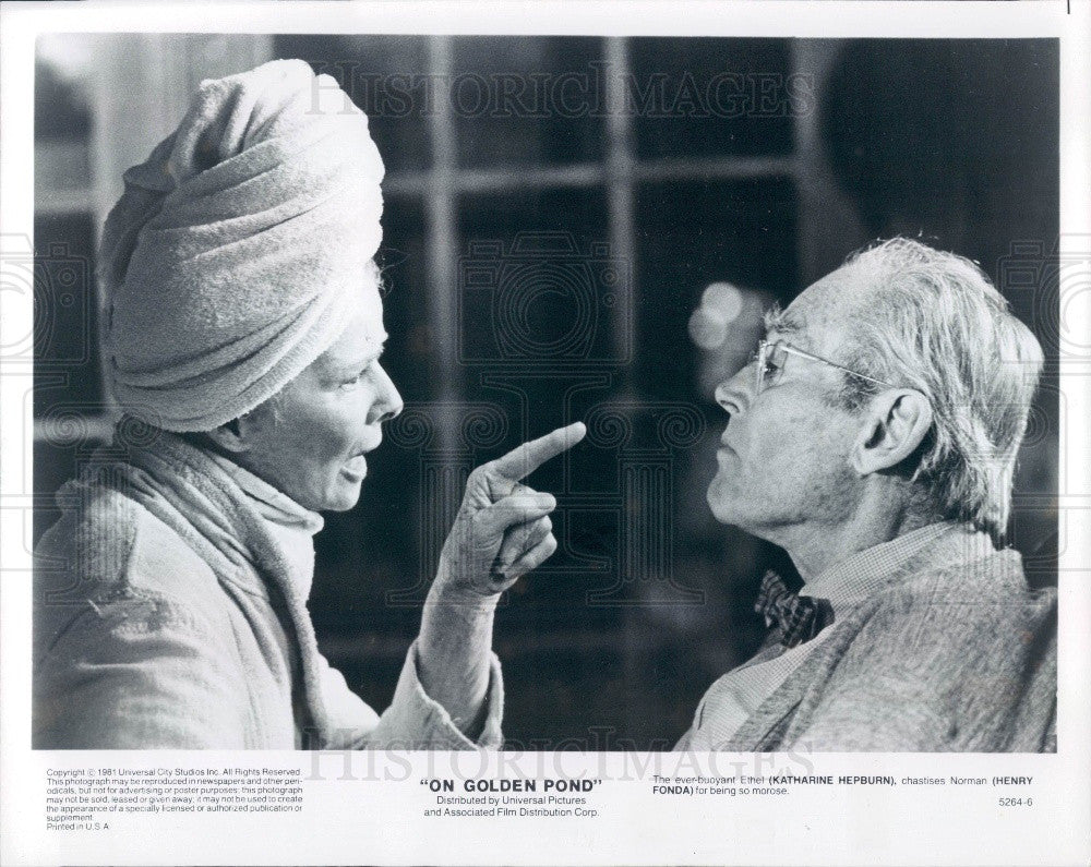 1982 Actors Katharine Hepburn/Henry Fonda Press Photo - Historic Images