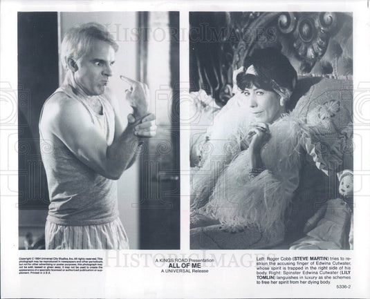 1985 Actors Steve Martin & Lily Tomlin Press Photo - Historic Images