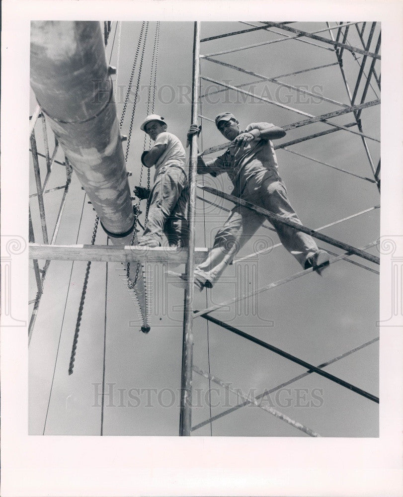 1962 Clearwater FL Courthouse Flagpole Press Photo - Historic Images