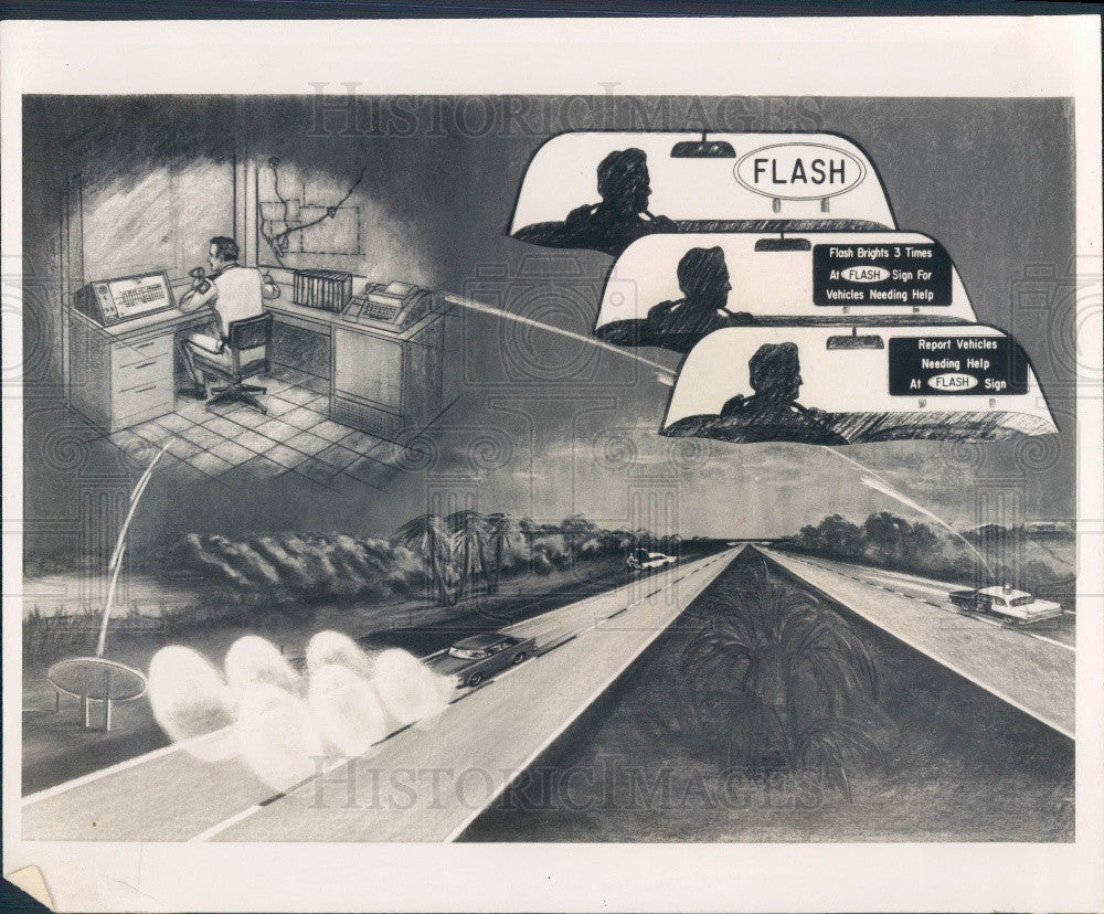 Undated FLASH System Distressed Motorists Press Photo - Historic Images