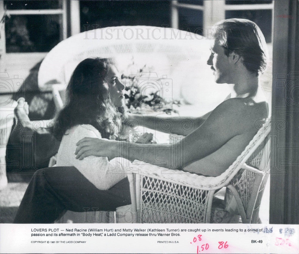 1981 Actors William Hurt/Kathleen Turner Press Photo - Historic Images