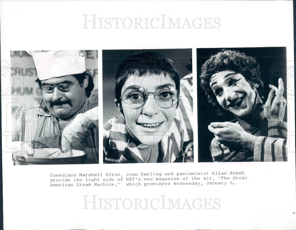 1971 Comedians Marshall Efron/Joan Darling Press Photo - Historic Images