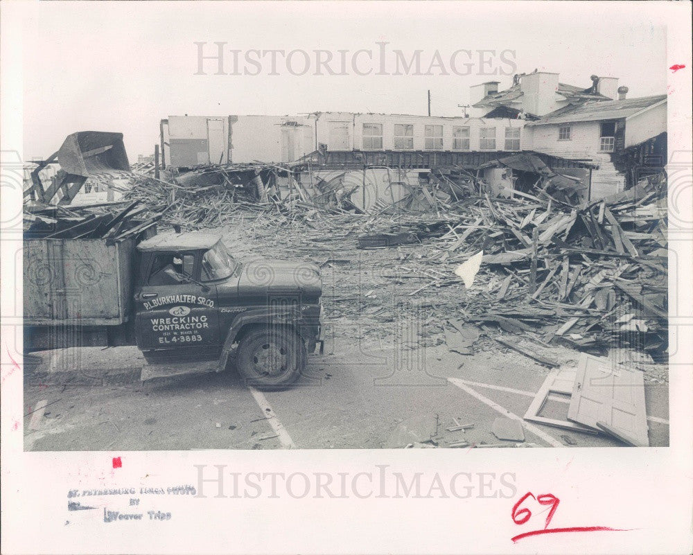 1963 St Petersburg FL Spa Hotel Demolition Press Photo - Historic Images