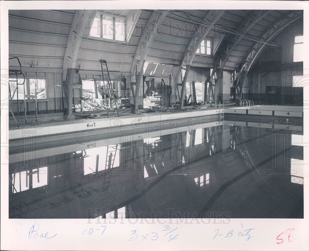 1963 St Petersburg FL Spa Pool Demolition Press Photo - Historic Images