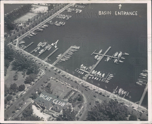 1949 St Petersburg Florida Central Yacht Basin Aerial Press Photo - Historic Images