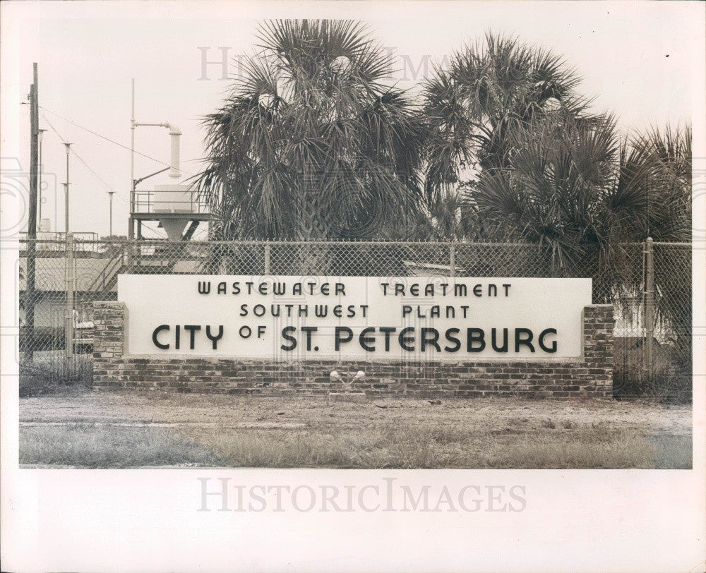 1965 St Petersburg Florida Wastewater Treatment Southwest Plant Press Photo - Historic Images