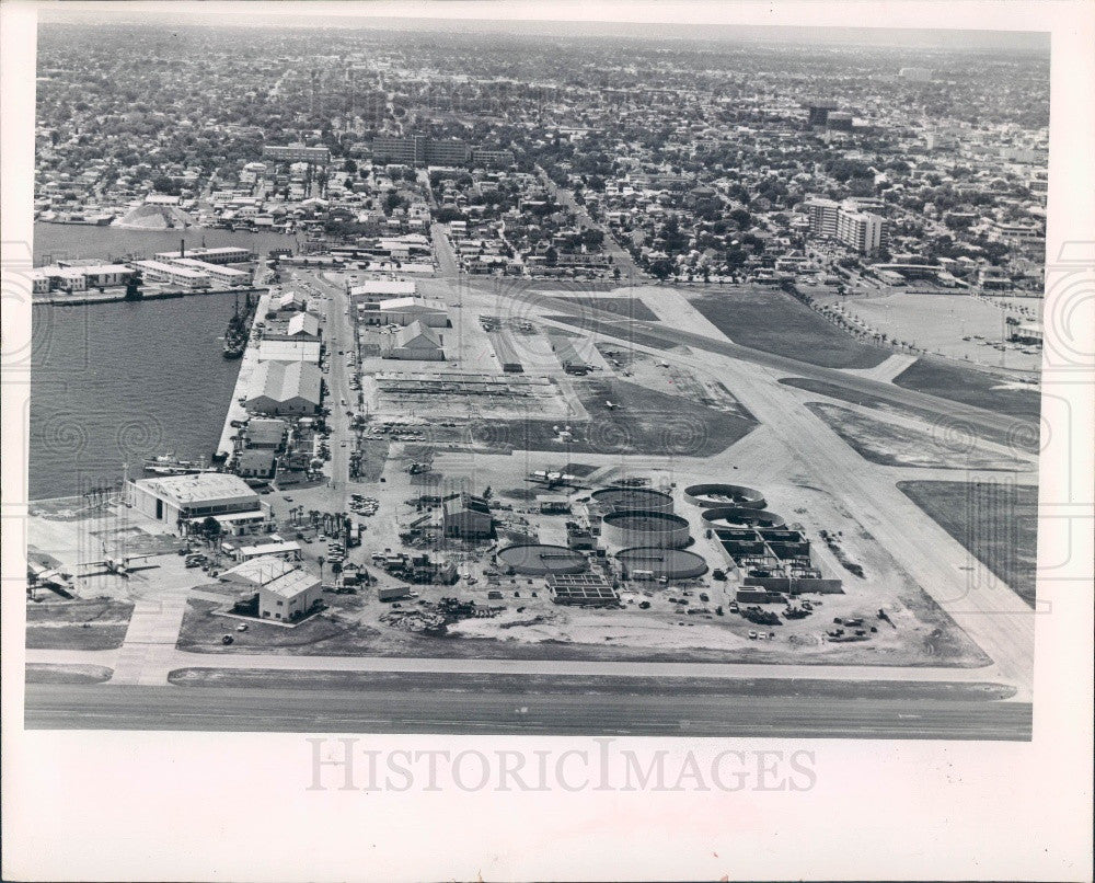 1967 St Petersburg Florida Sewer Treatment Plant Aerial Press Photo - Historic Images