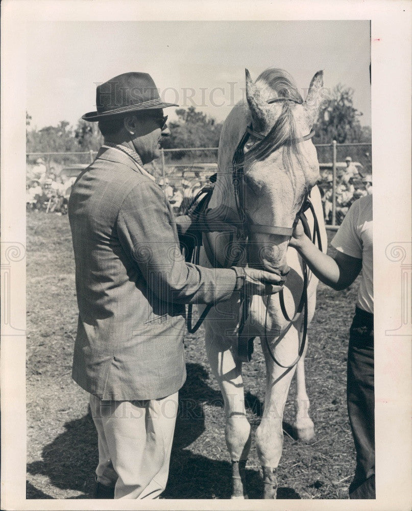 1967 Lipizzan Stallion and Ottomar Herrmann Press Photo - Historic Images