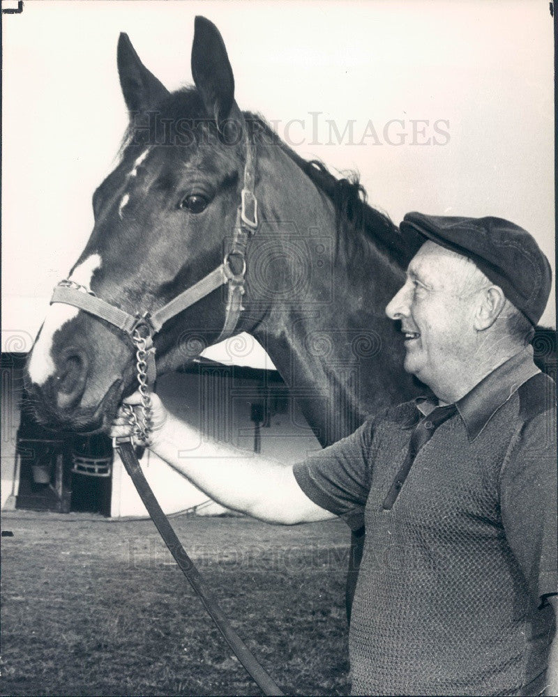 1979 Florida Downs Trainer Al Barron &amp; Filly Aunt Dorie Press Photo - Historic Images