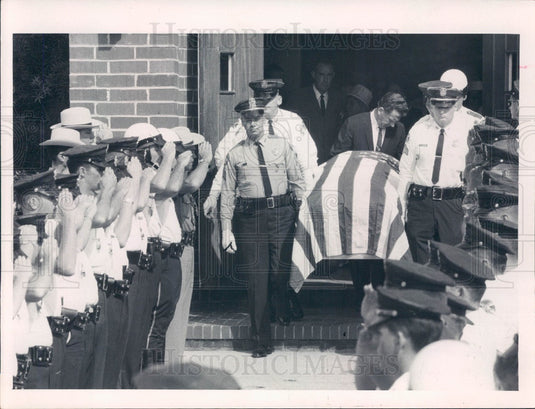 1967 St. Petersburg FL Police Officers Charles Eustes Funeral Press Photo - Historic Images
