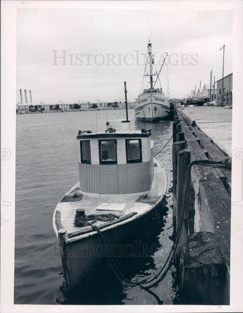 1973 St. Petersburg Florida Street Dept Tugboat Press Photo - Historic Images