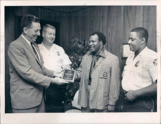 1969 St Petersburg FL Police Chief Harold Smith & WTMP Radio Murray Press Photo - Historic Images